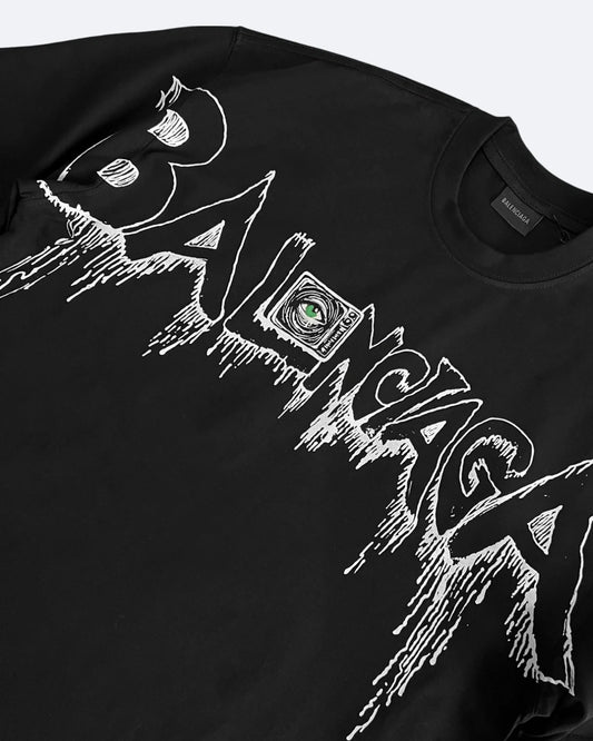 Balenciaga - Drip Logo Eye T-Shirt - Black