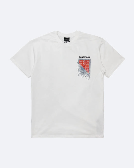 Balenciaga - Red Bandana T-Shirt - White