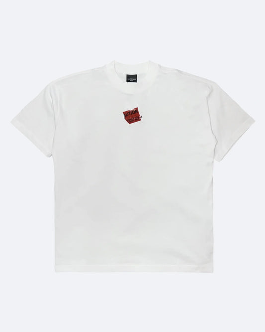 Balenciaga - Red Taped Logo T-Shirt - White