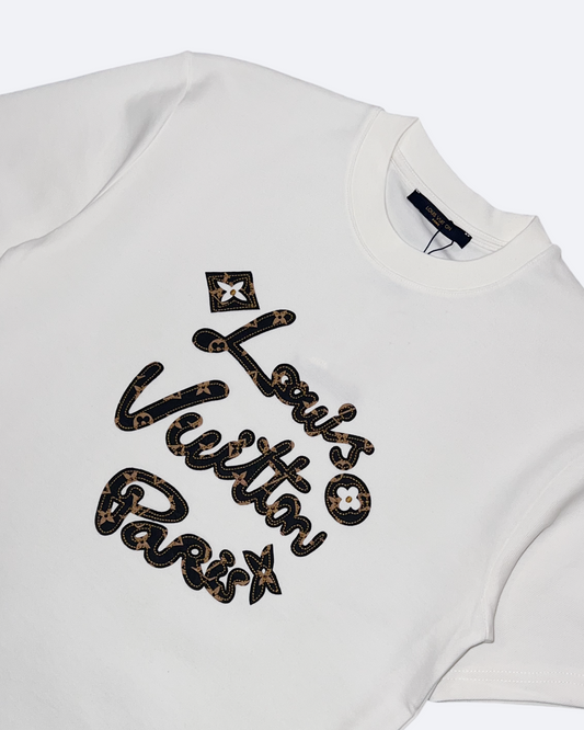 LVTN - Script Pattern T-Shirt - White