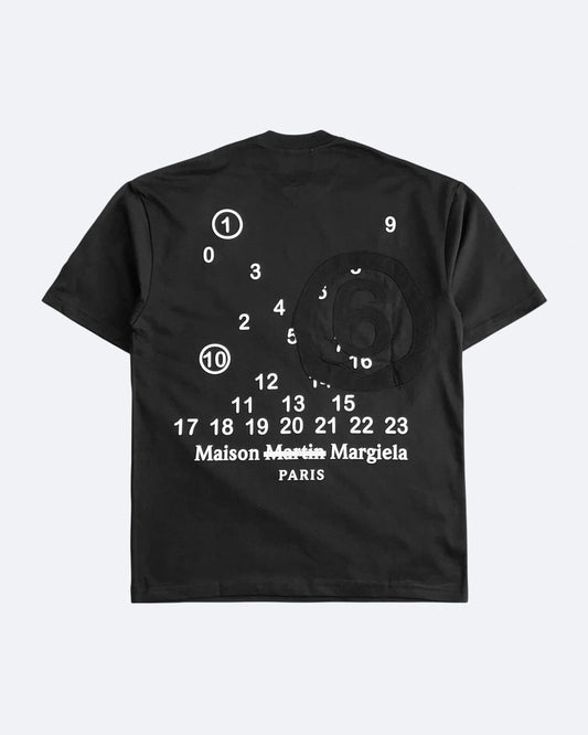 Maison Margiela - MM6 Numbers Motif T-Shirt - Black