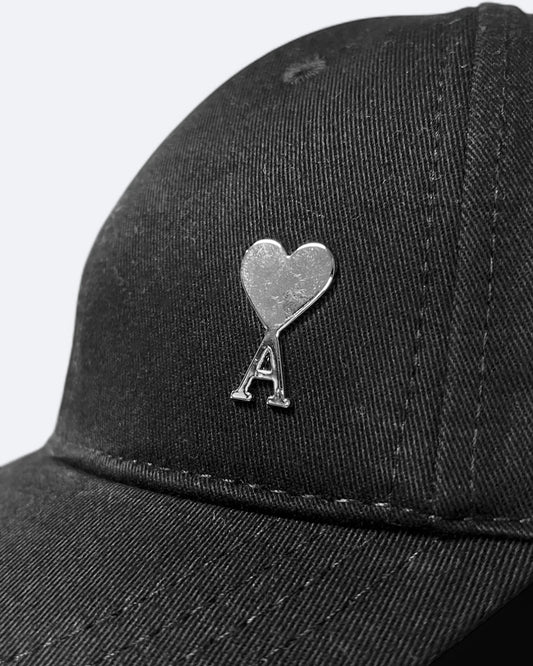 AMI - Silver Heart Cap - Black