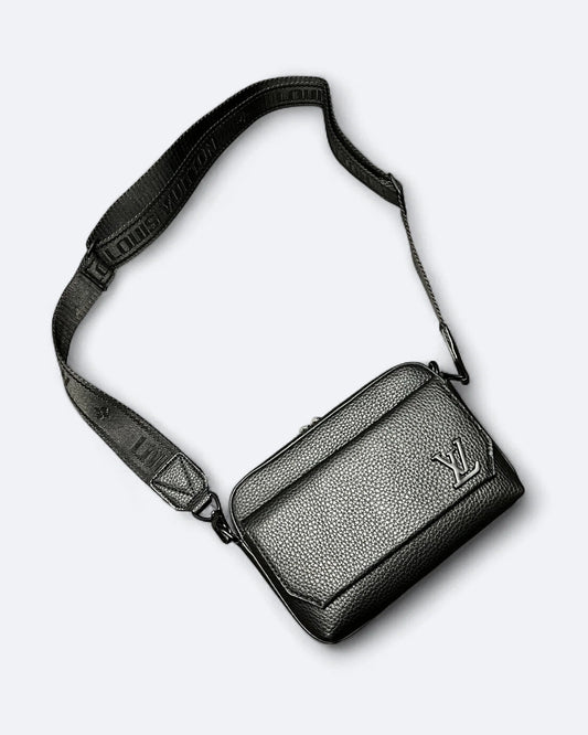 LVTN - Leather Mini Messenger Bag - Black