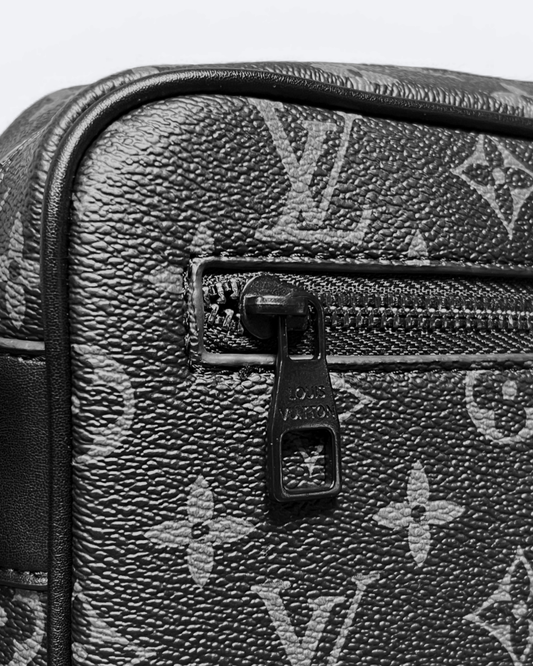 LVTN - Zip Pattern Crossbody Bag - Black