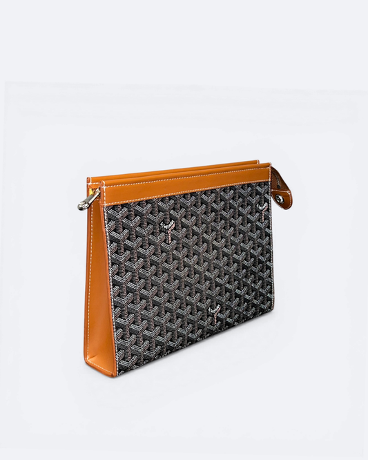 Goyard Pattern Clutch - Brown/Leather