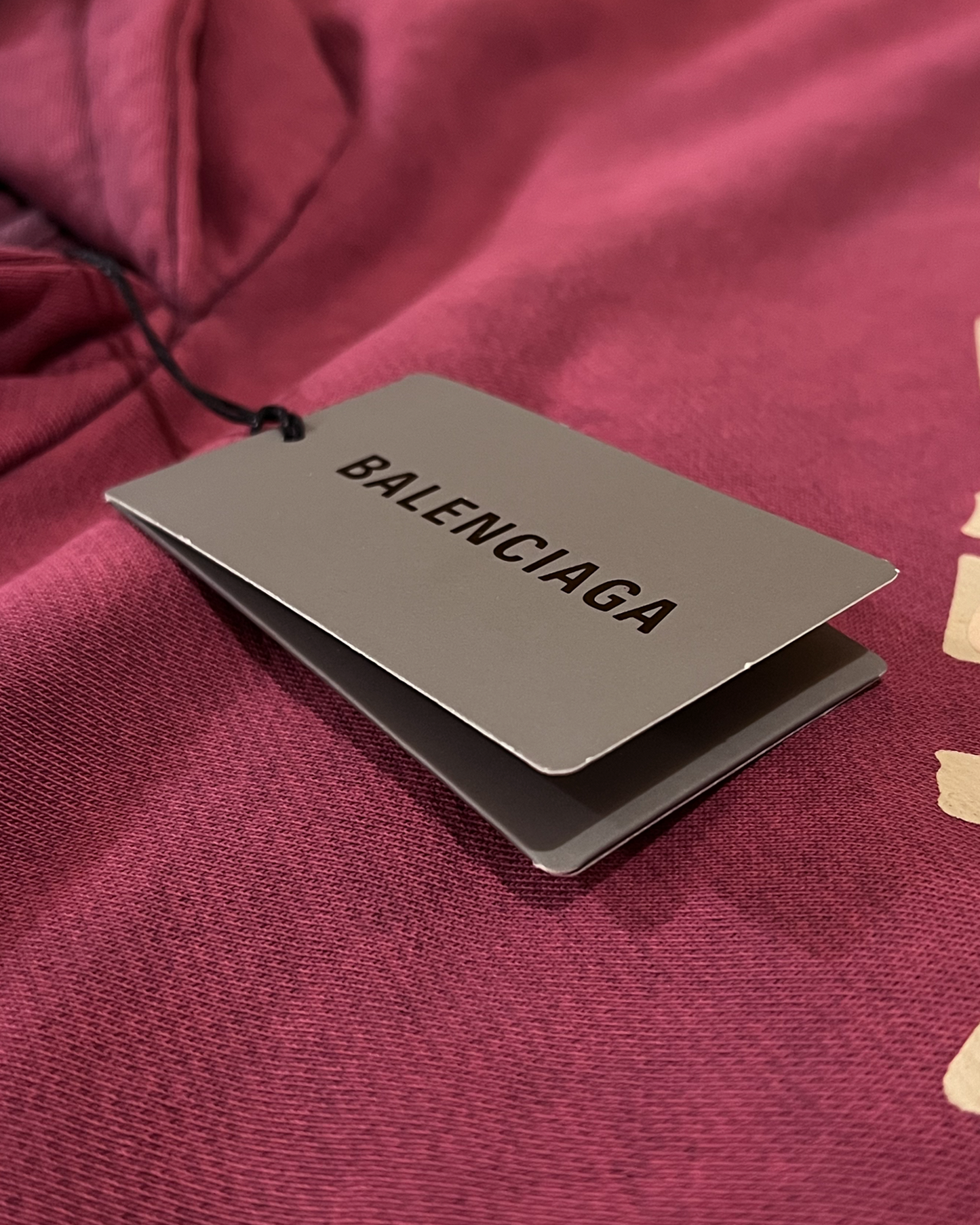 Balenciaga - Yellow Tape Hoodie - Bordeau