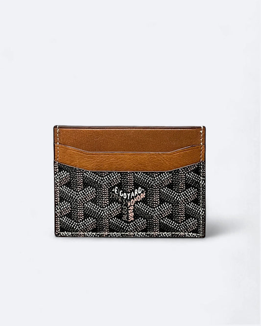 Goyard Pattern Cardholder - Leather Brown