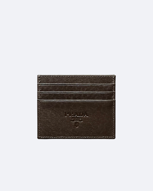Prada - Logo Plate Cardholder - Brown