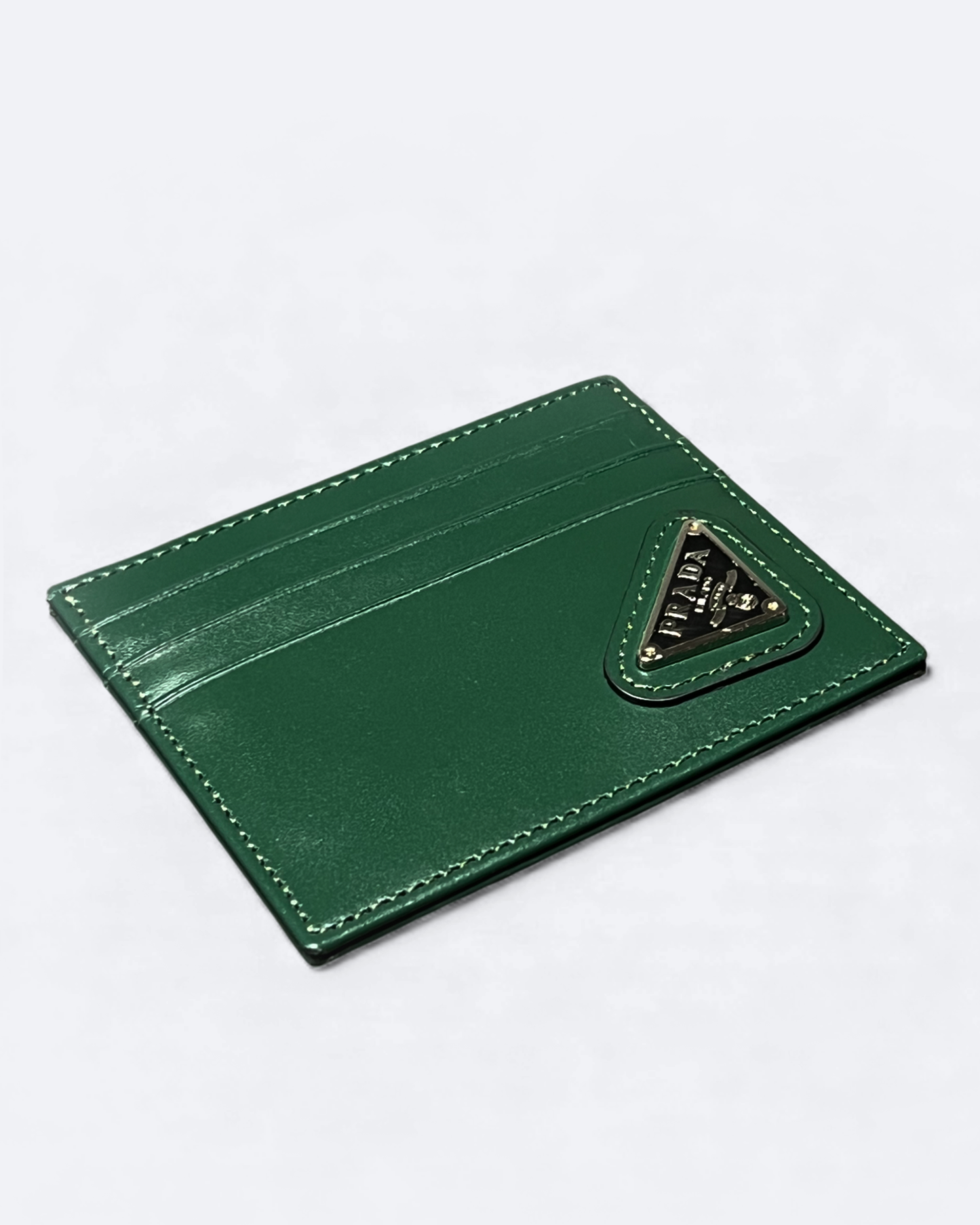 Prada - Logo Plate Cardholder - Dark Green