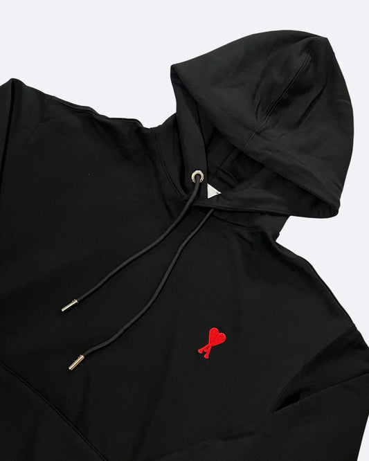 AMI - Heart Logo Hoodie - Black