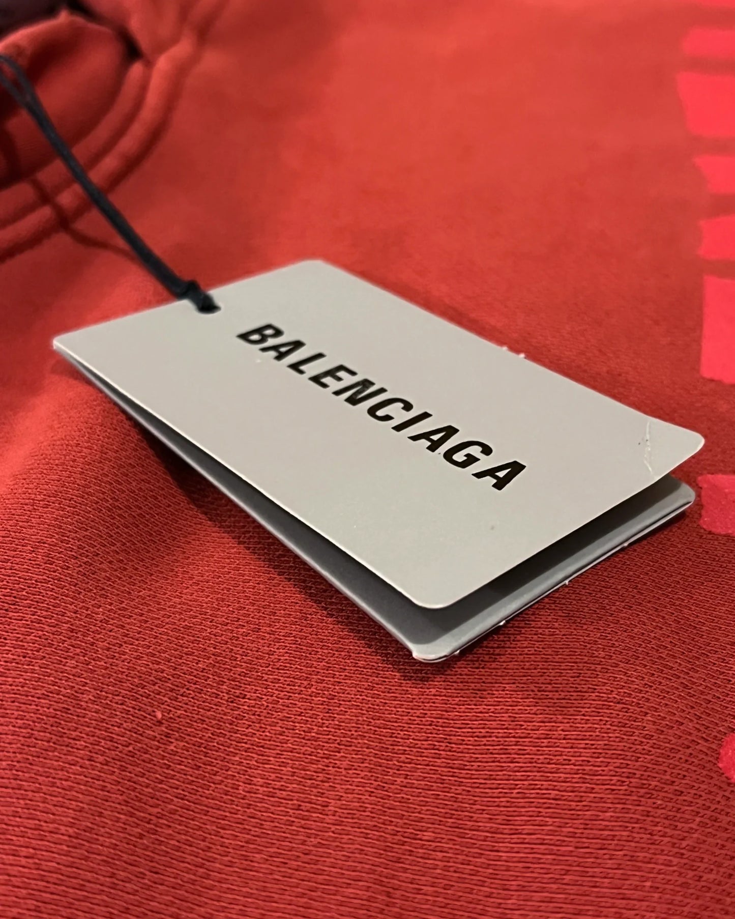 Balenciaga - Red Tape Distressed Hoodie - Washed Red