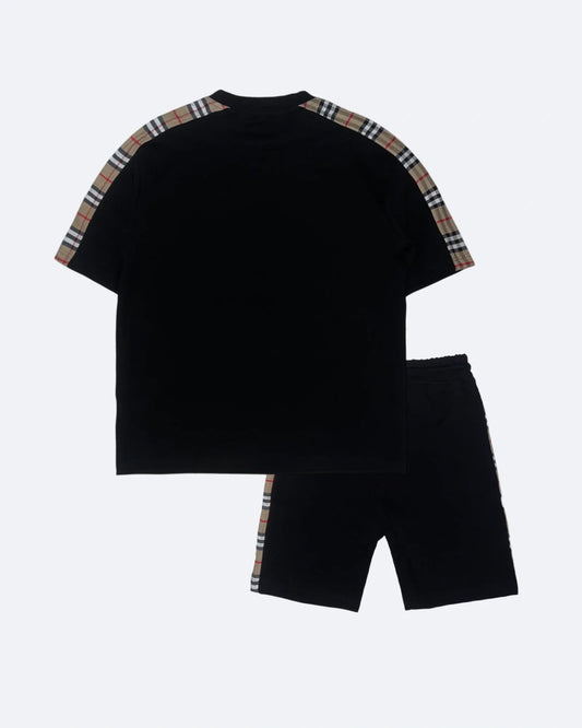 Burberry - Check Pattern Stripe Summer Set - Black