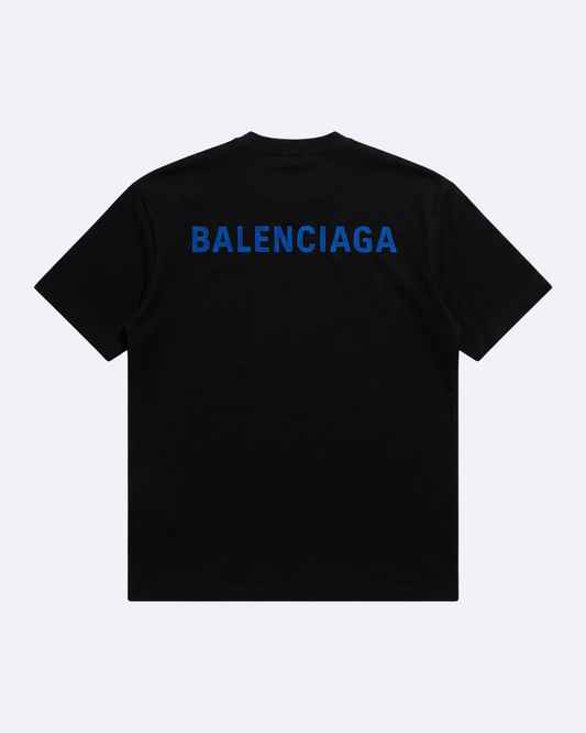Balenciaga - Blue Logo Embroidery Summer Set - Black