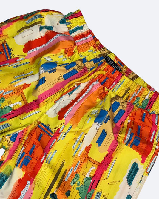 Vilebrequin - Abstract Village Swim Shorts - Yellow