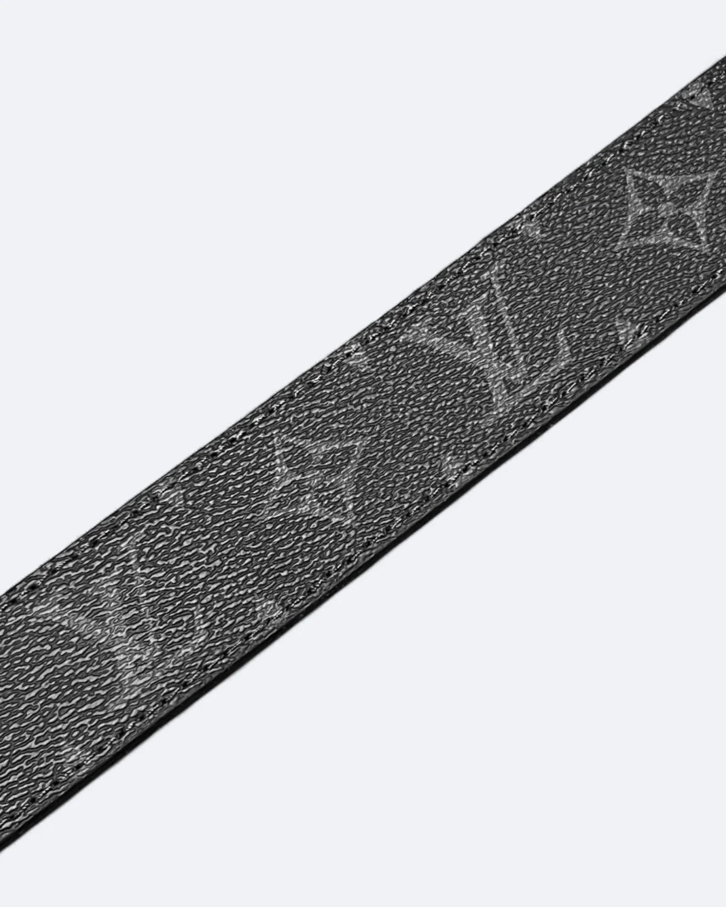LVTN - LV Black Pattern Belt - Silver