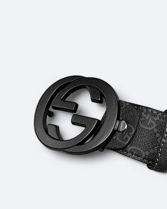Gucci - GG Pattern Belt - Black