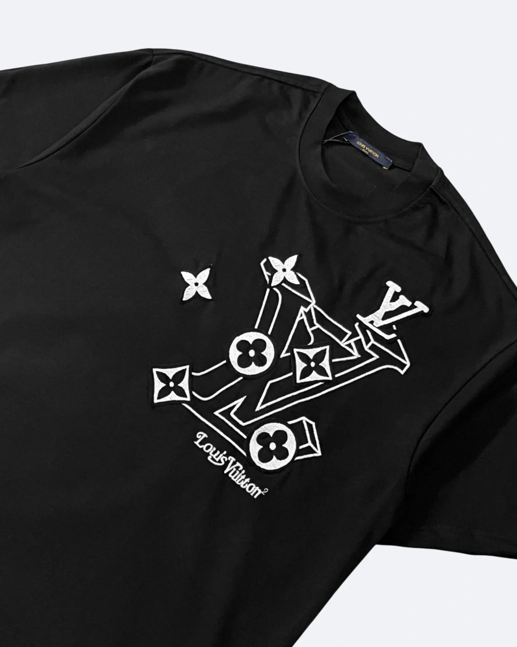 Louis Vuitton - 3D Monogram Embroidery T-Shirt - Black