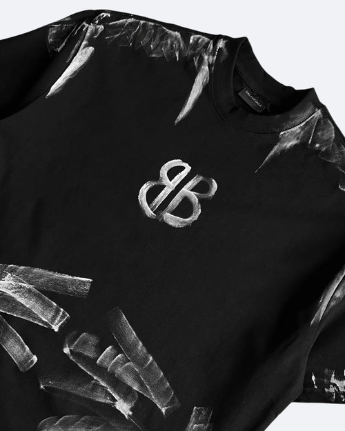 Balenciaga - Paint Brush Logo T-Shirt - Black