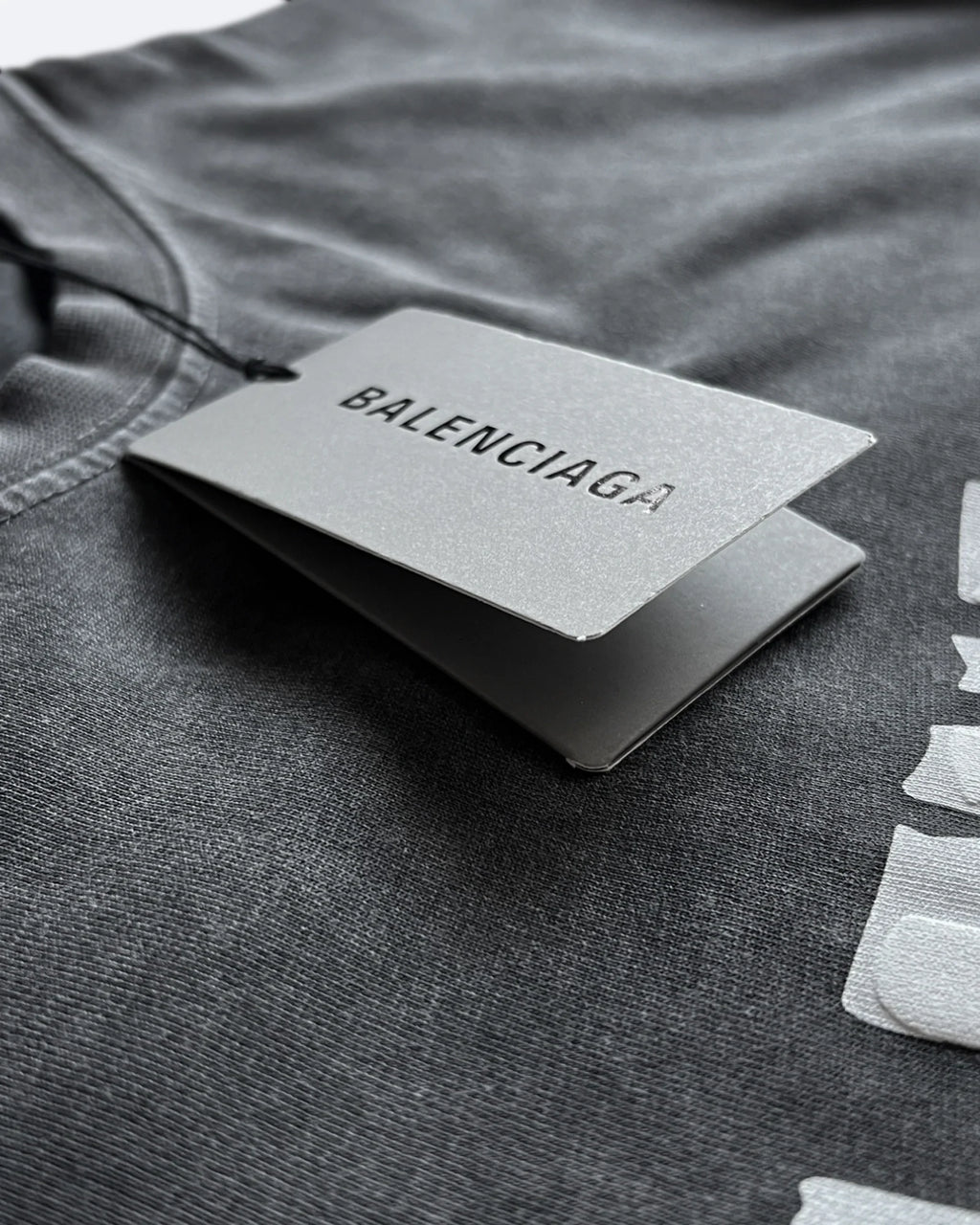 Balenciaga - White Tape T-Shirt - Dark Gray