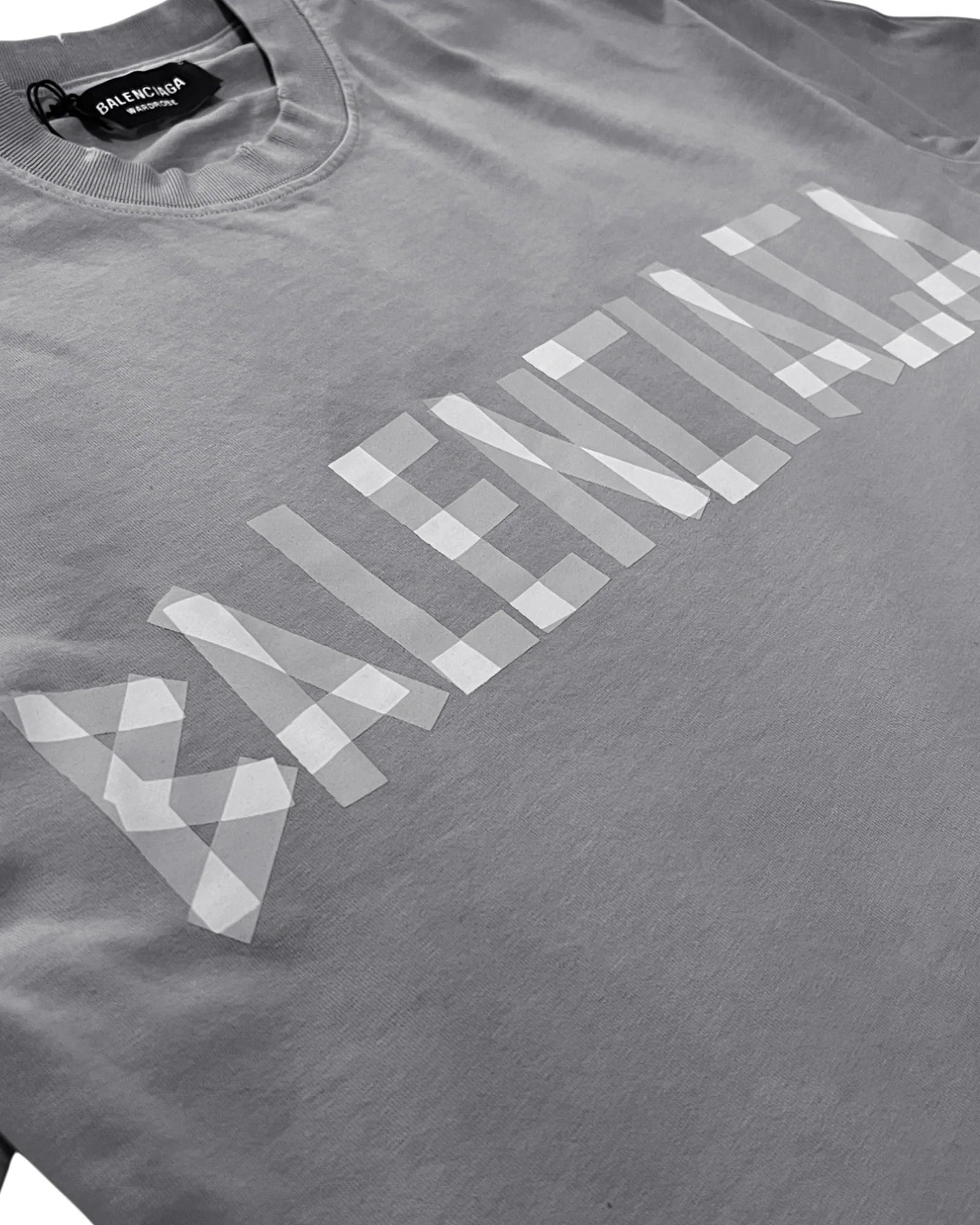 Balenciaga - Transparent Tape T-Shirt - Gray
