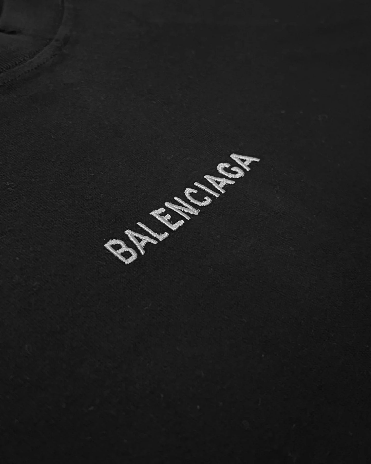 Balenciaga - Logo Embroidery T-Shirt - Black