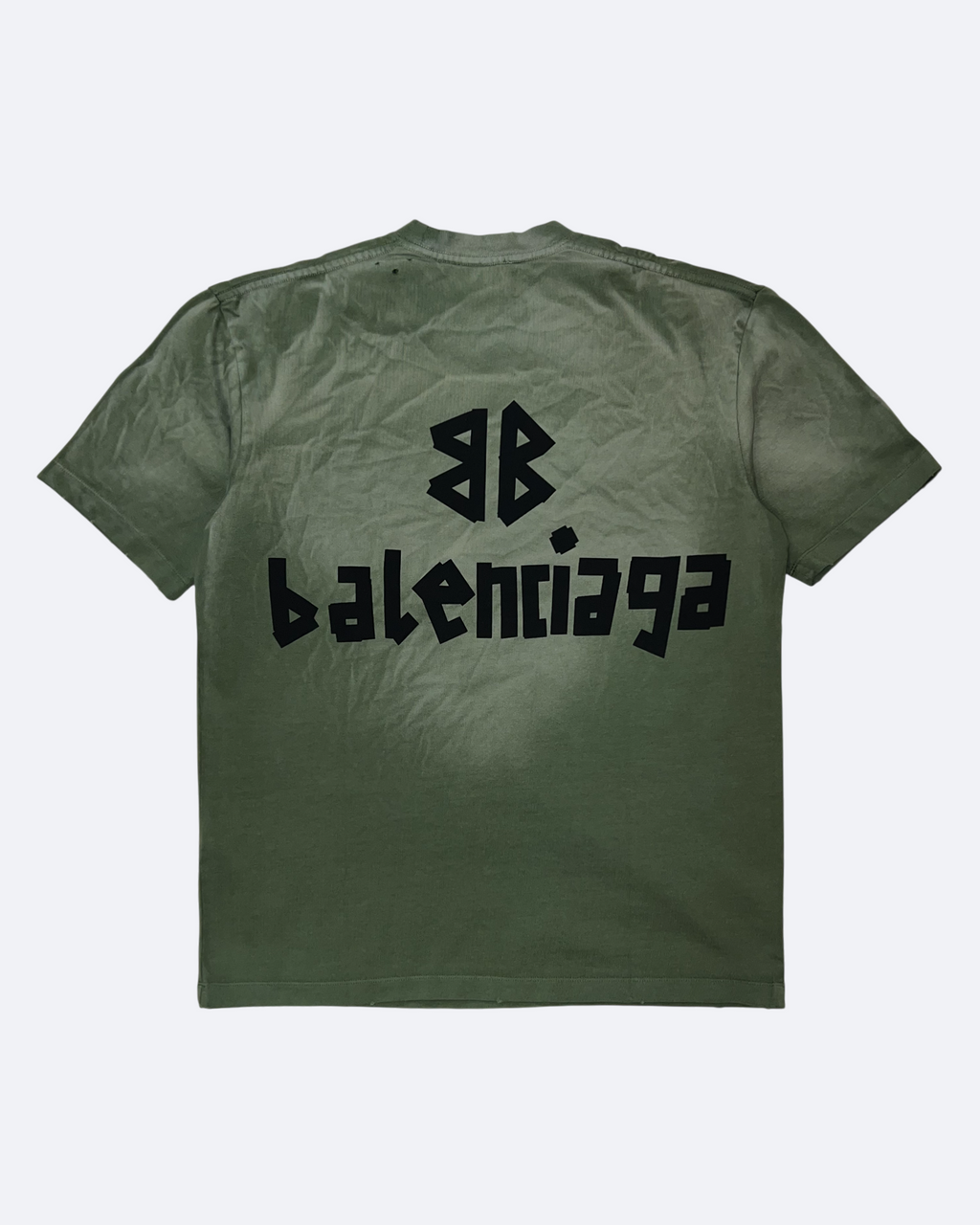 Balenciaga - Black Tape Distressed T-Shirt - Green