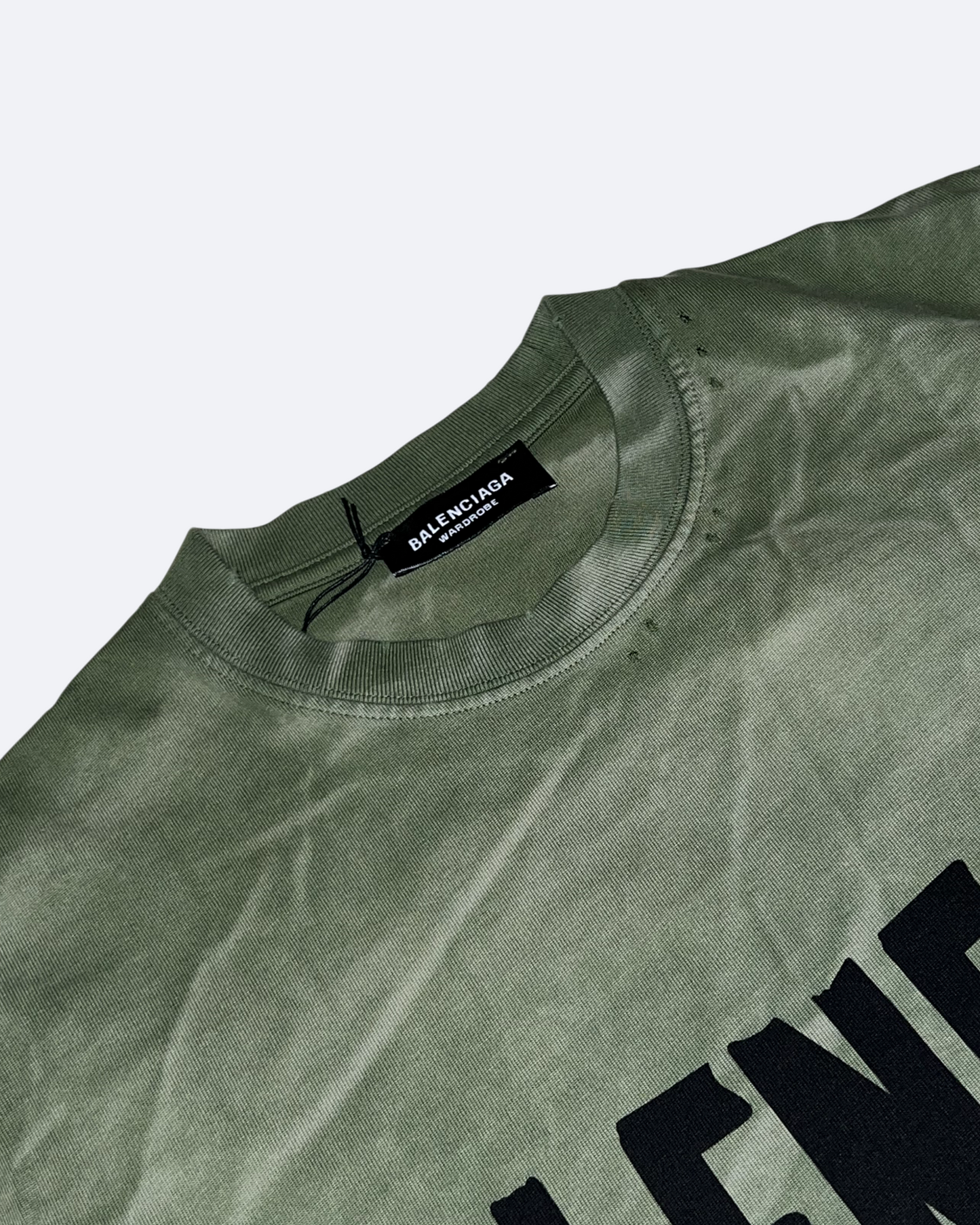 Balenciaga - Black Tape Distressed T-Shirt - Green