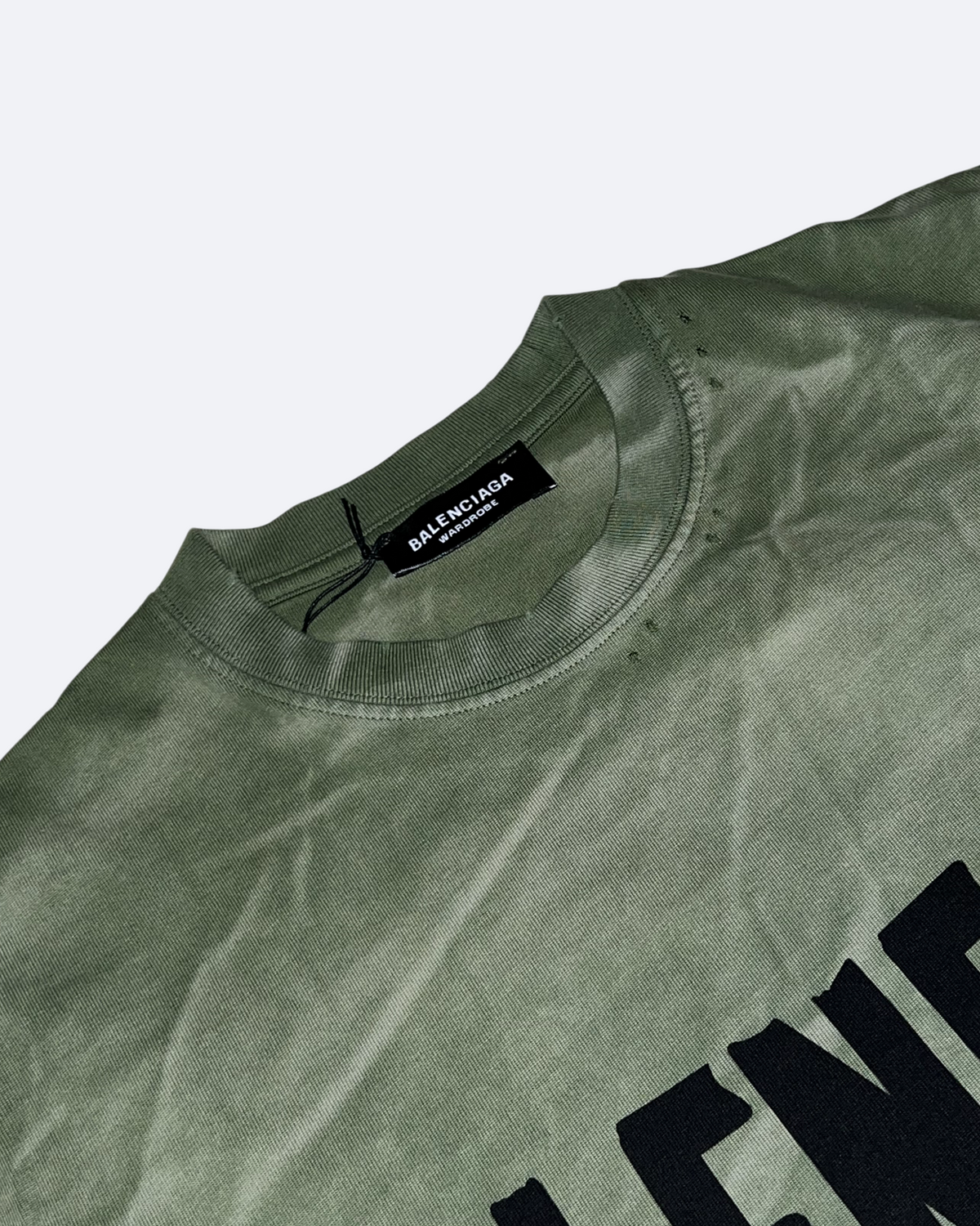 Balenciaga - Black Tape Distressed T-Shirt - Green