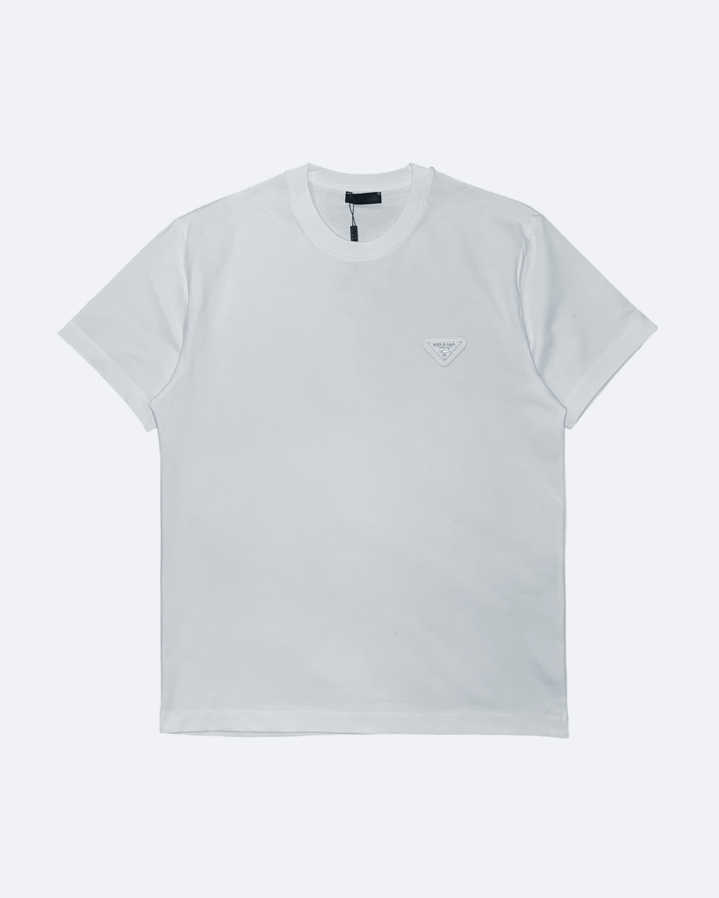 Prada - White Plate Logo T-Shirt - White