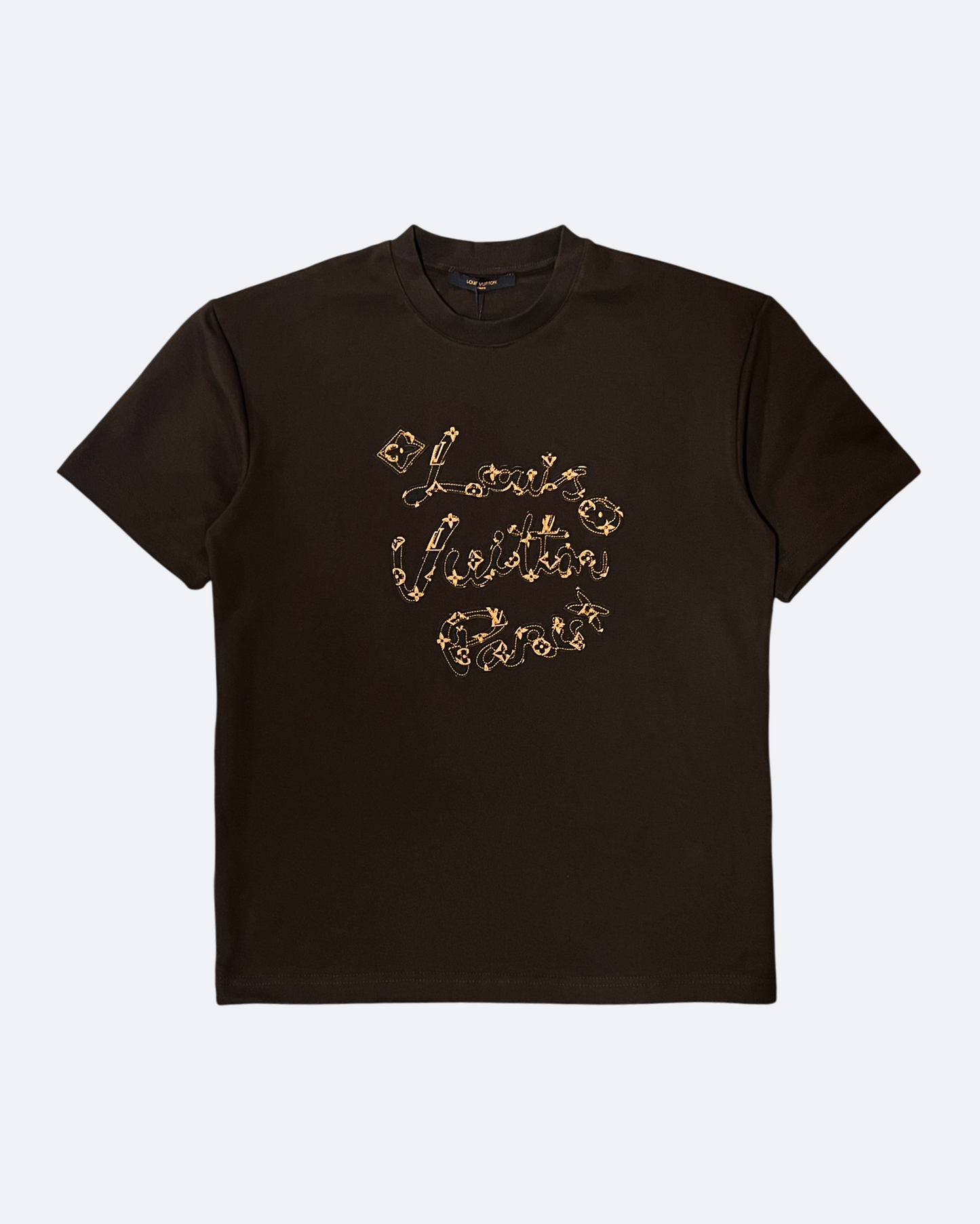 LVTN - Script Pattern T-Shirt - Dark Brown