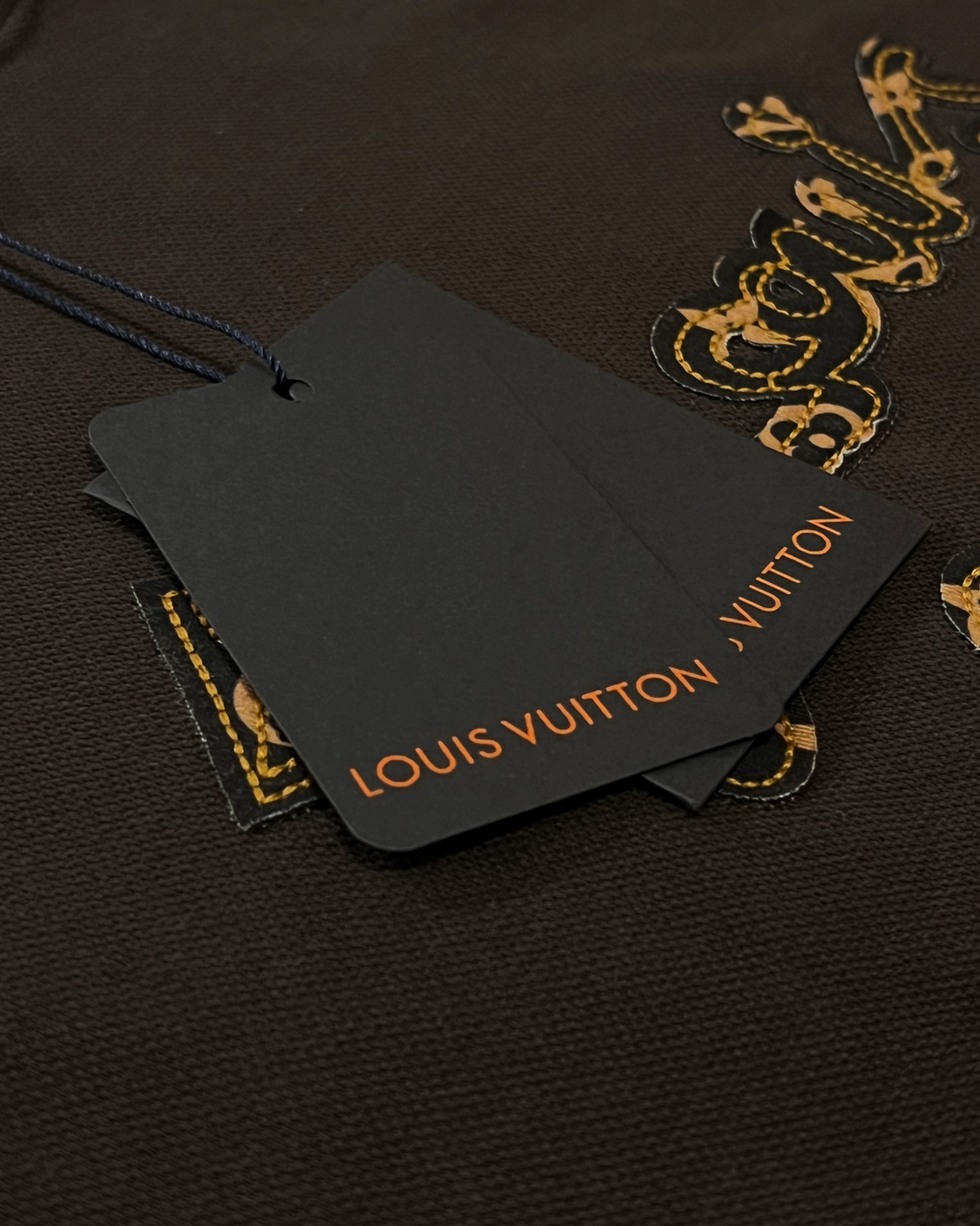 LVTN - Script Pattern T-Shirt - Dark Brown