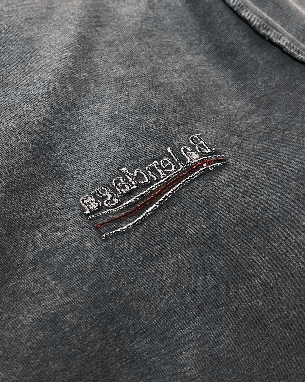 Balenciaga - Reversed Embroidery T-Shirt - Dark Gray