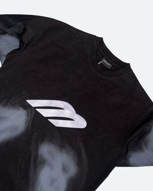 Balenciaga - 3B Logo T-Shirt - Black and Dark Gray
