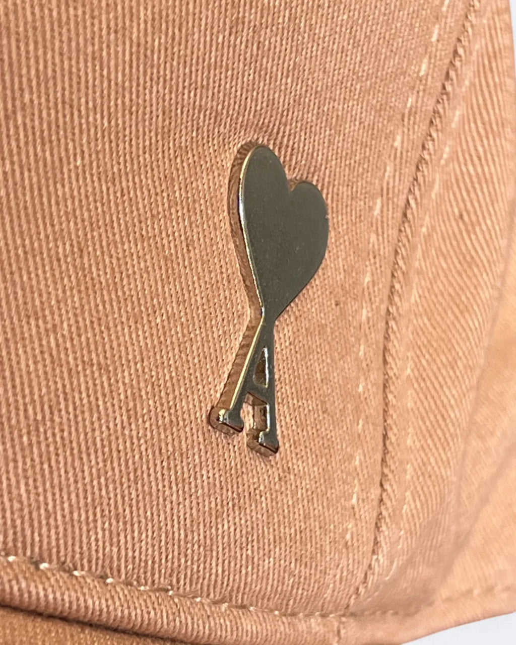 AMI - Silver Logo Pin Cap - Beige