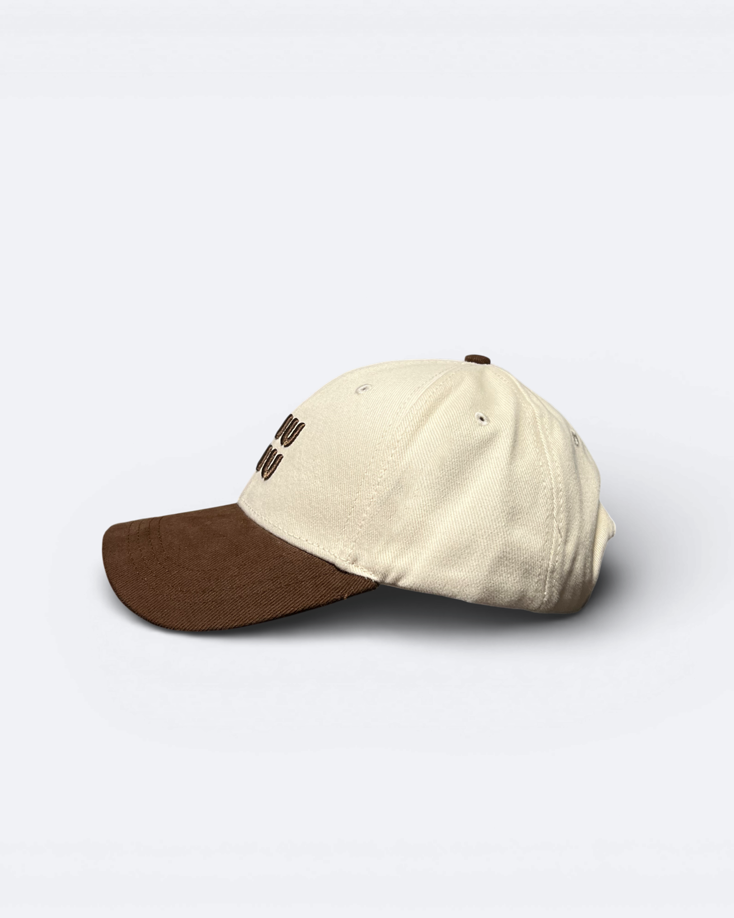 Miu Miu - Logo Embroidery Cap - Cream/Brown