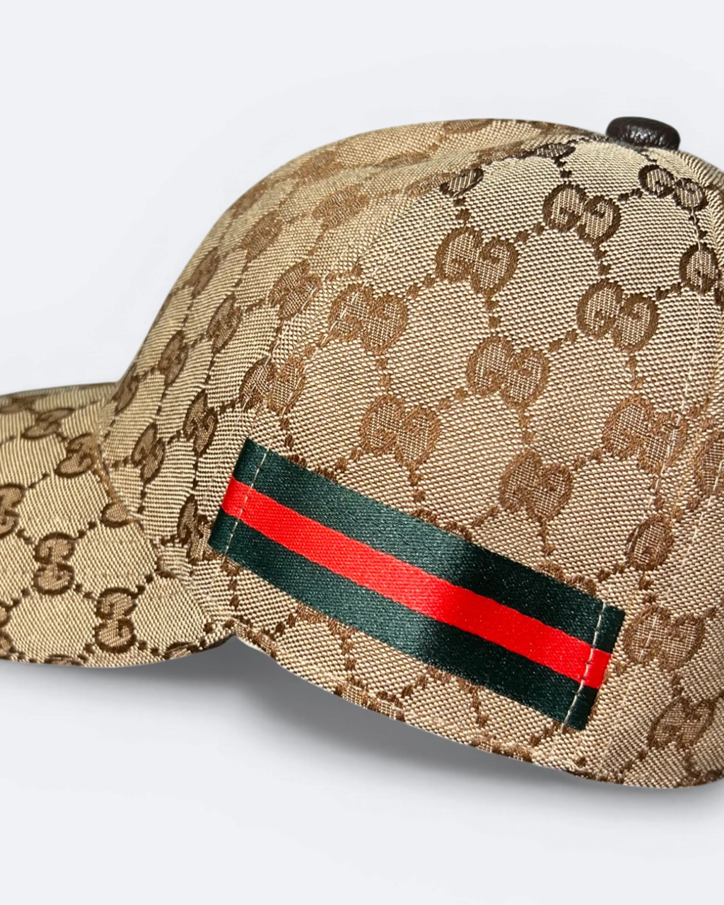 GC - GG Pattern Stripe Cap - Beige