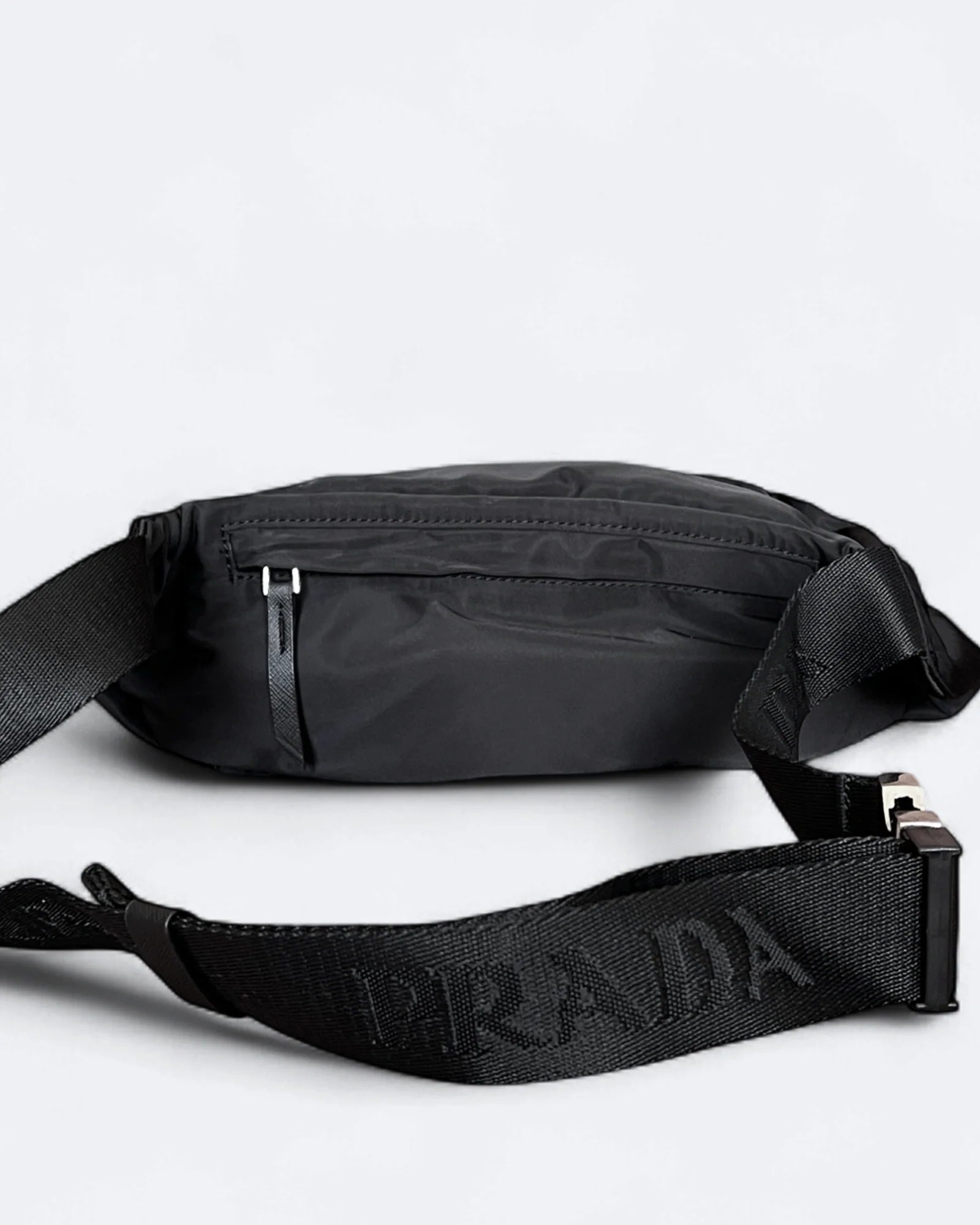 Prada - Metal Logo Crossbody Bag - Black