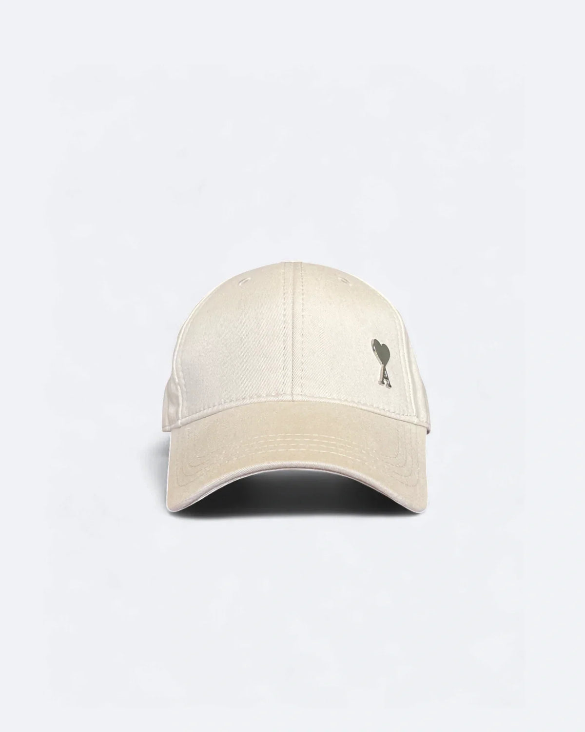 AMI - Silver Logo Pin Cap - Cream