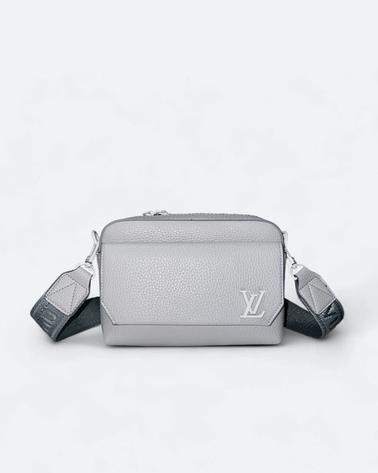 LVTN - Leather Mini Messenger Bag - Light Gray