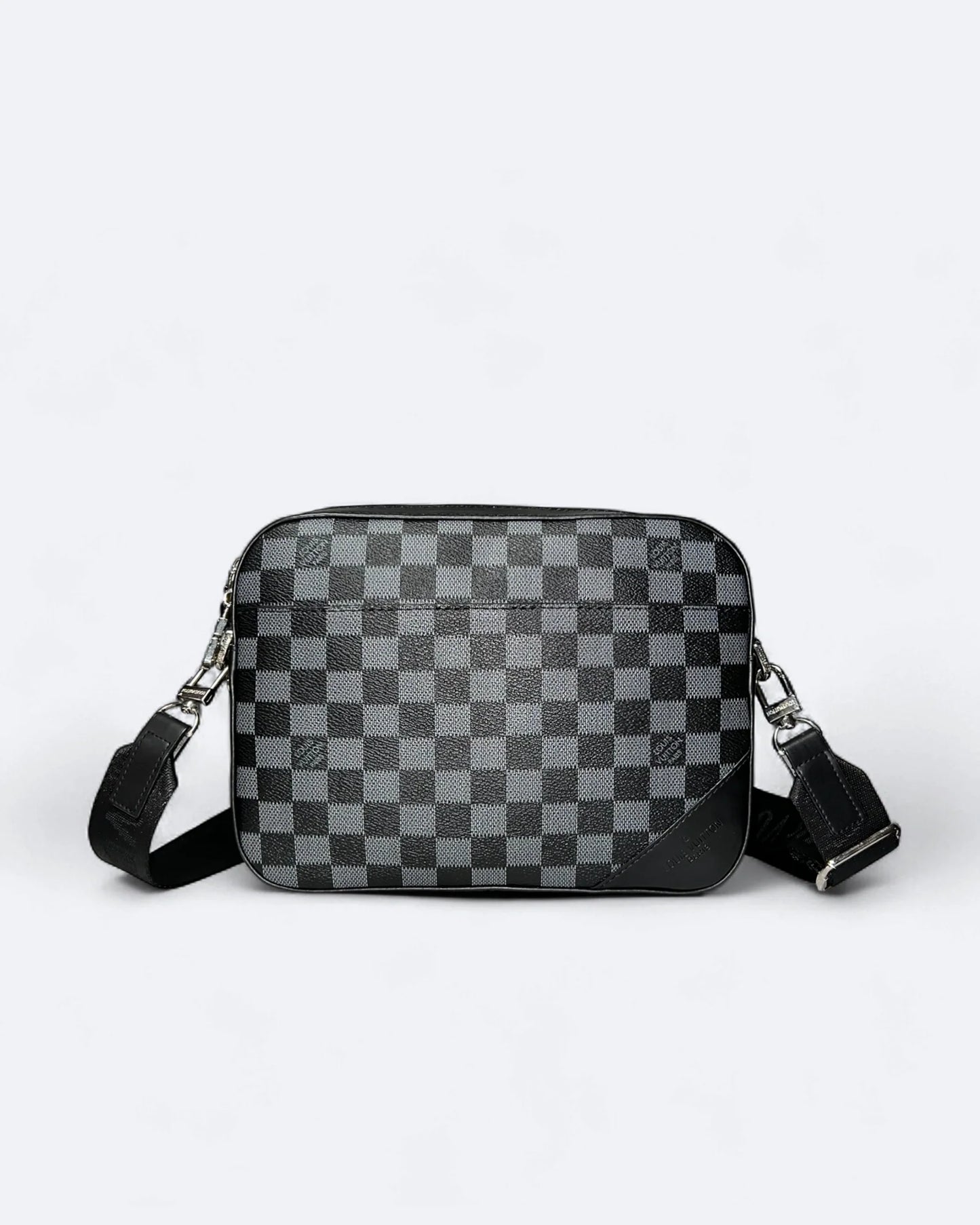 LVTN - Damier Pattern Duo Messenger Bag - Black