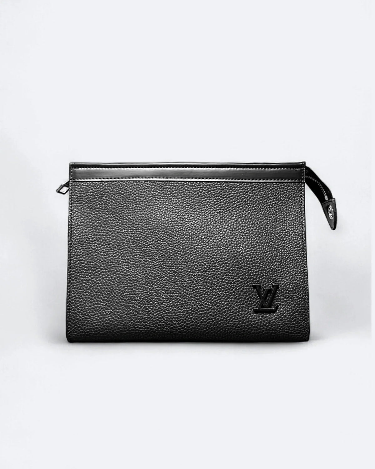 LVTN - Black Monogram Leather Clutch - Black