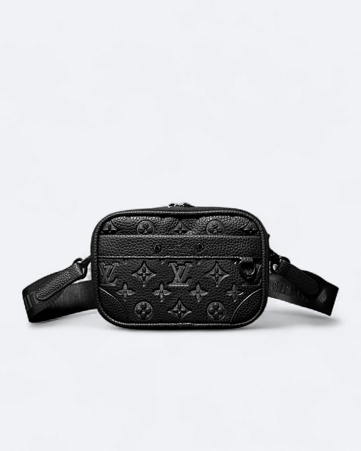 LVTN - Alpha Leather Embossed Crossbody Bag - Black