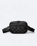 LVTN - Alpha Leather Embossed Crossbody Bag - Black