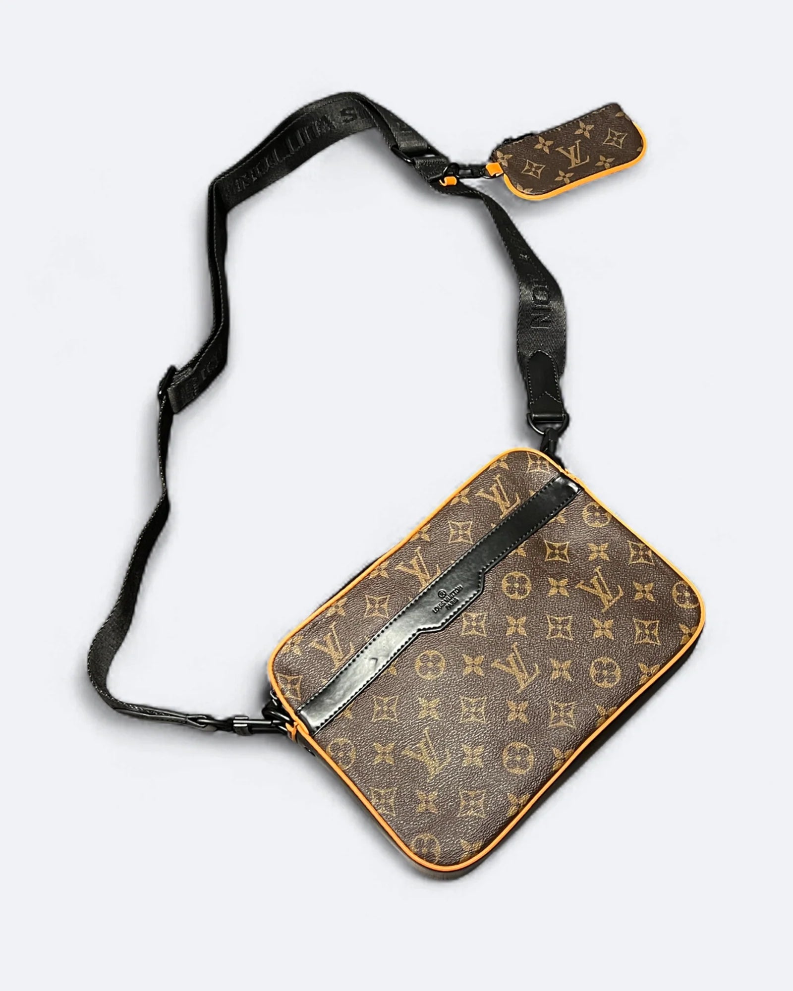 LVTN - Monogram Pattern Trio Set Bags - Brown/Orange