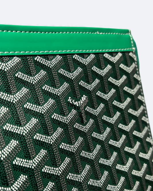 Goyard Pattern Clutch - Green