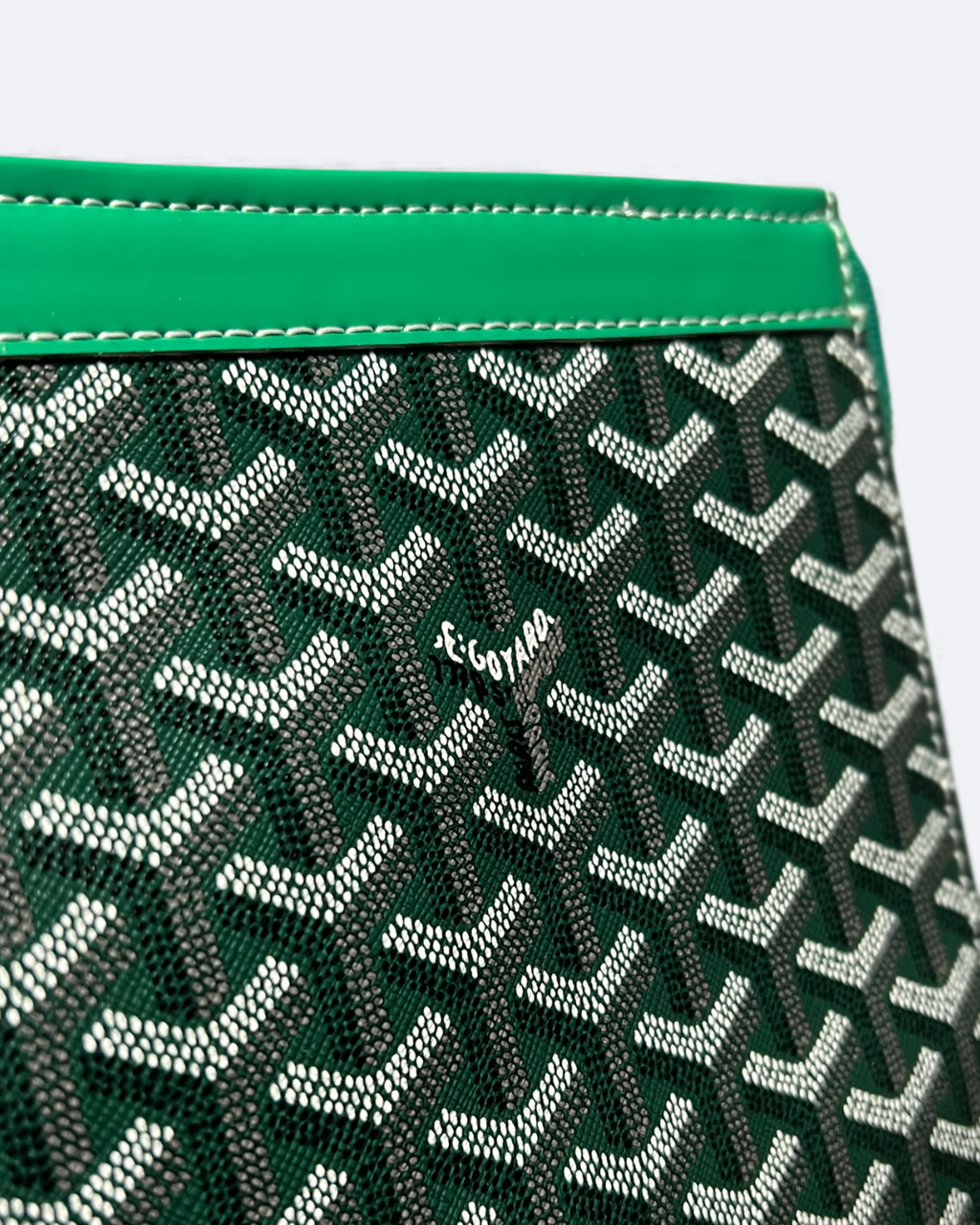 Goyard Pattern Clutch - Green