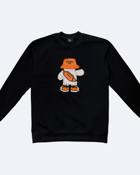 Fendi - Embroidered Mascot Sweatshirt - Black
