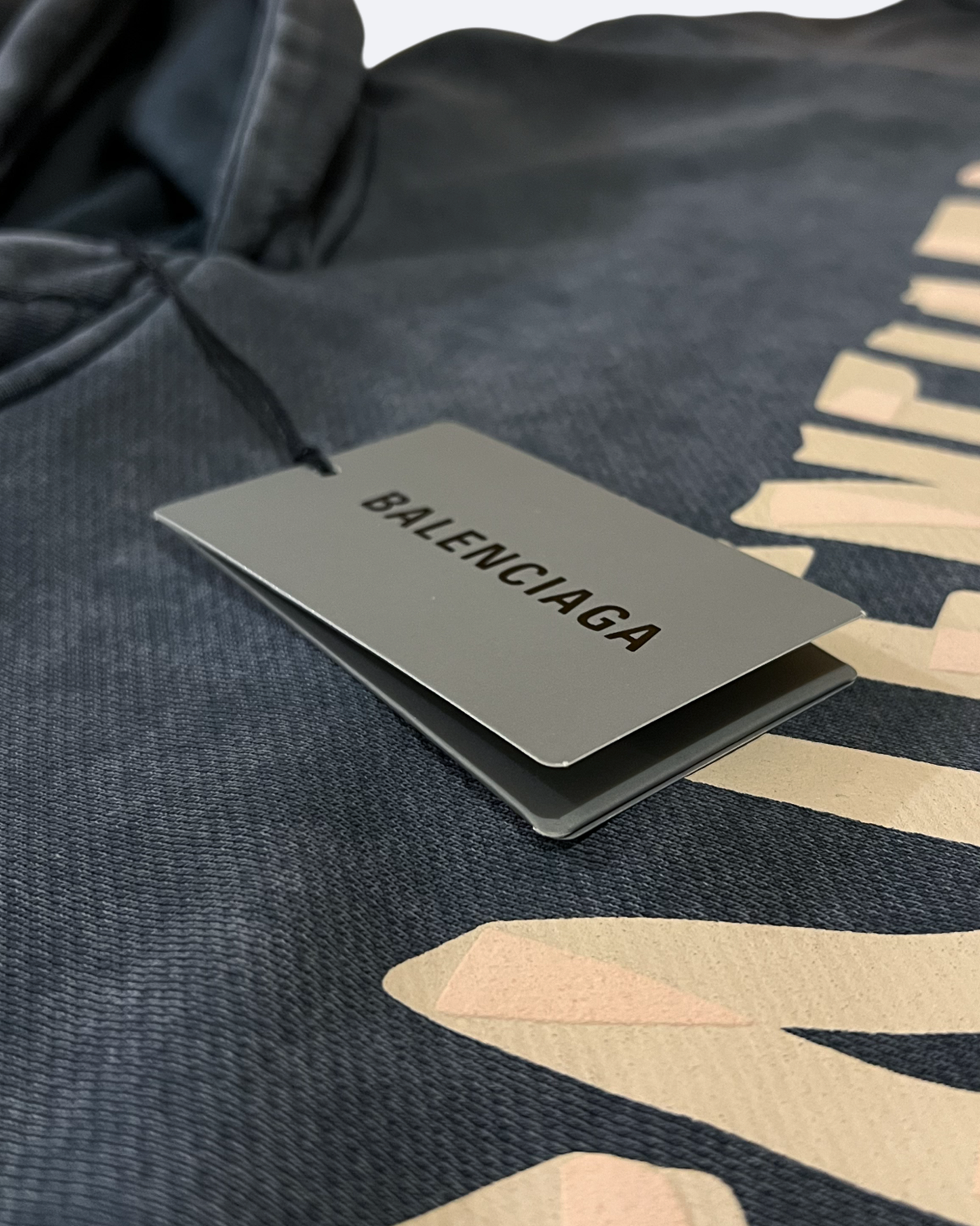 Balenciaga - Yellow Tape Hoodie - Dark Gray