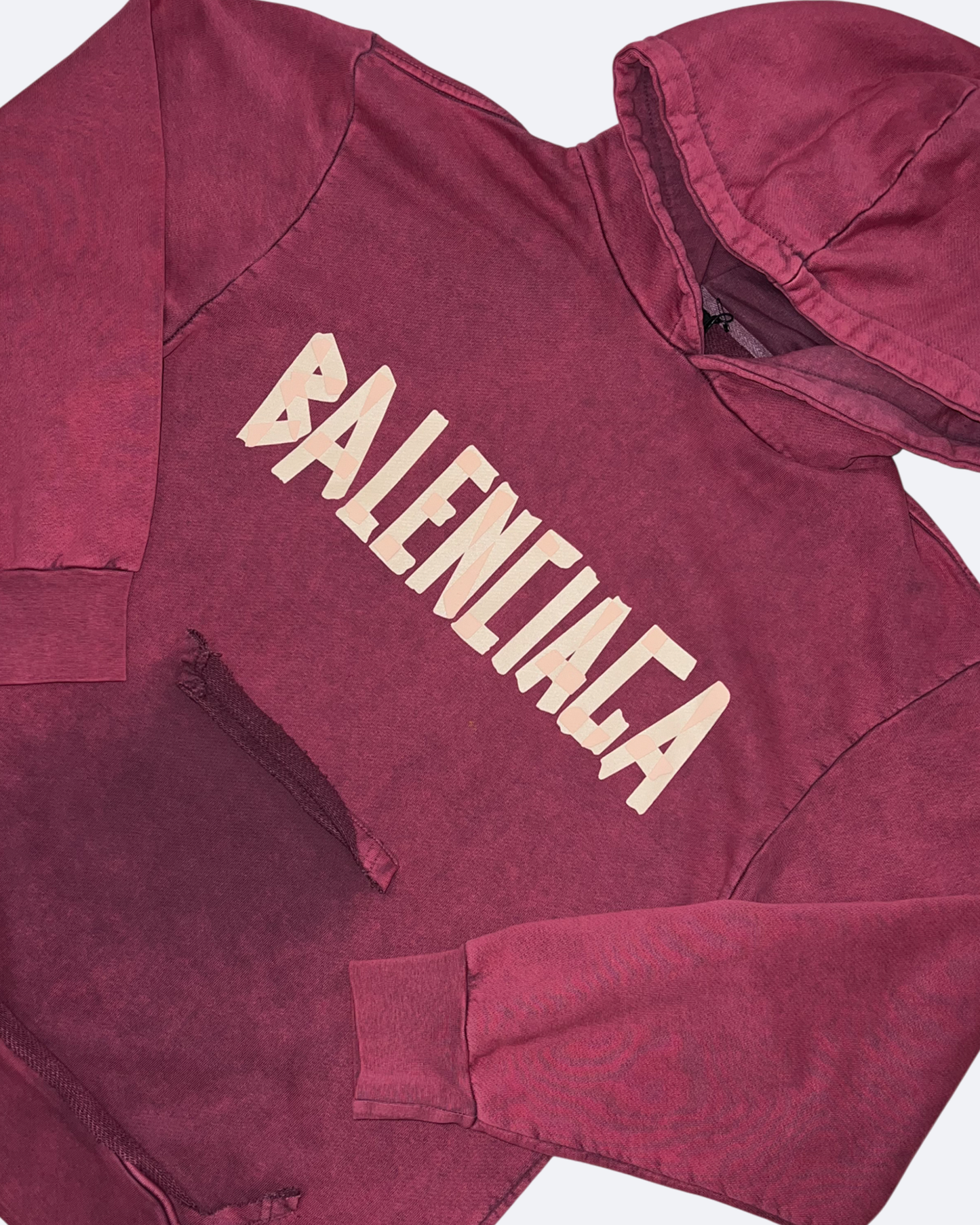 Balenciaga - Yellow Tape Hoodie - Bordeau