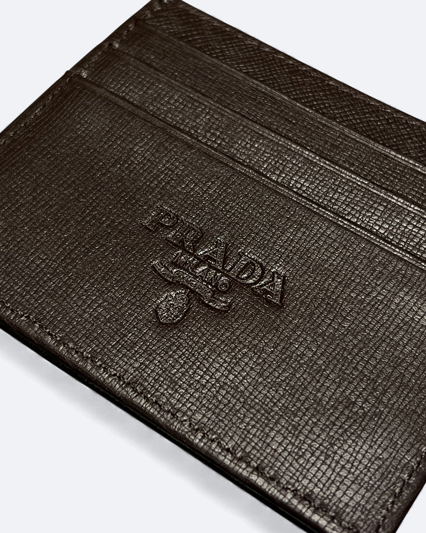 Prada - Logo Plate Cardholder - Brown